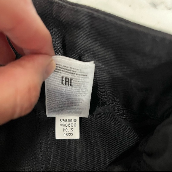 Banana Republic 100% Wool Black Cargo Pants Joggers High Waisted Cinched Ankles - Picture 12 of 12